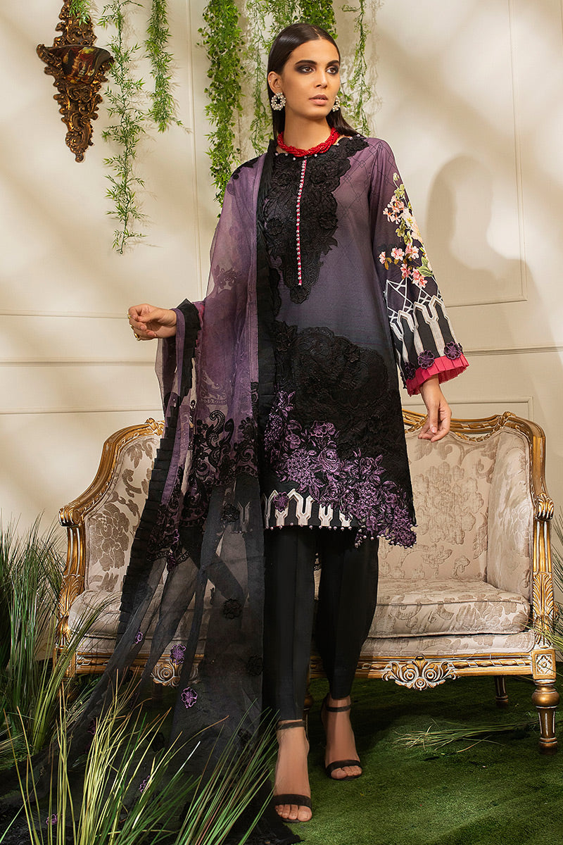 Hemline By Mushq Embroidered Suits Unstitched 3 Piece MQ21H 08-B Crown Jewel - Spring / Summer Collection