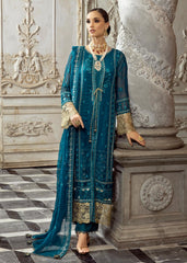 Merakish Luxury Chiffon Embroidered'23 - ST23-MK7 Dark Teal