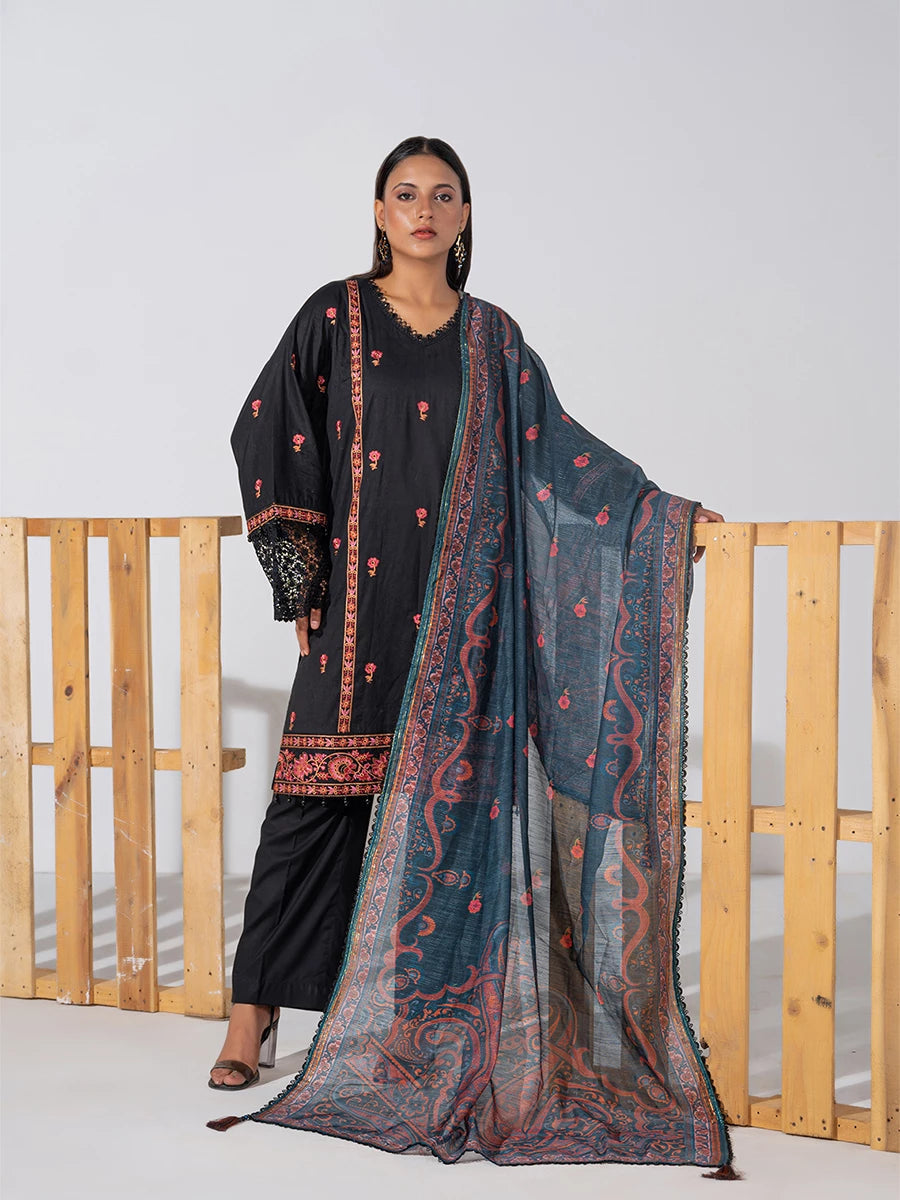 Mina By Salitex Embroidered Lawn Suit Unstitched 3 Piece SUNS24ALM035UT - Summer Collection