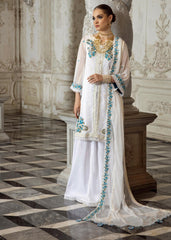 Merakish Luxury Chiffon Embroidered'23 - ST23-MK7 Daisy White