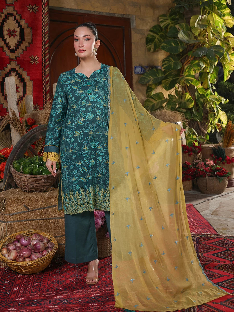 Izel by Salitex Embroidered Suits Unstitched 3 Piece SUNW6PE012UT - Fall Collection