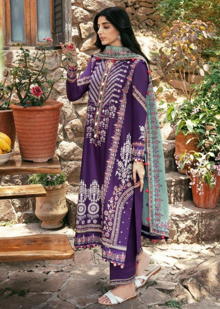 Zaha By Khadijah Shah Embroidered Lawn Suits Unstitched 3 Piece ZKS22L -06 Ariana - Spring / Summer Collection