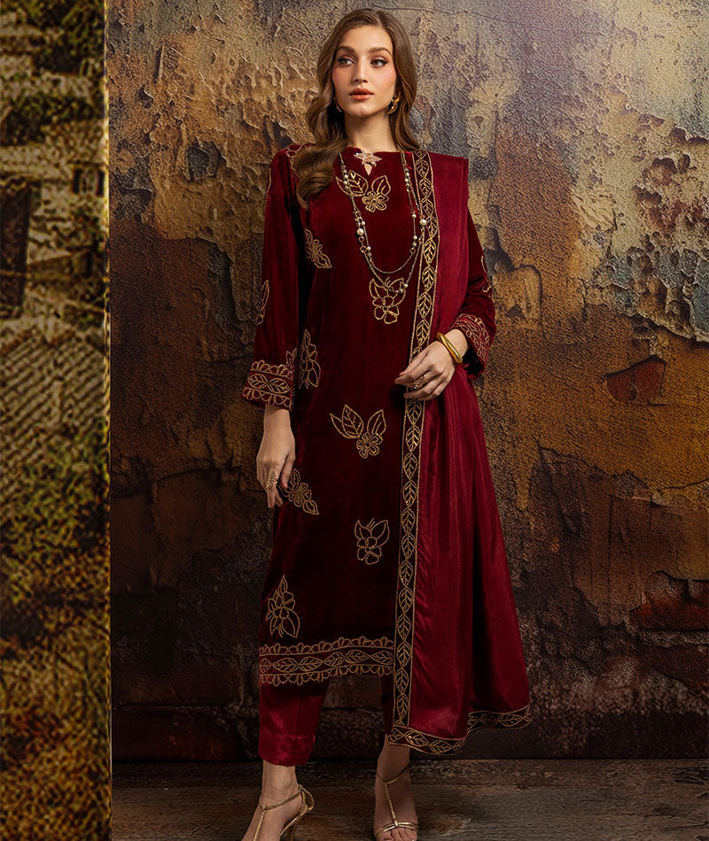 Merakish Luxury Velvet Collection - Wine Maroon