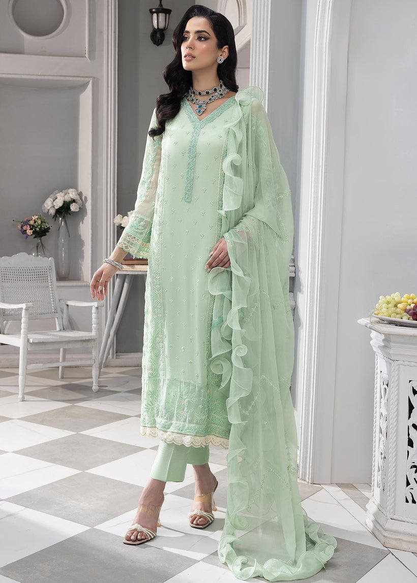 Merakish Luxury Chiffon Embroidered'23 - ST23-MK6 Mint Green