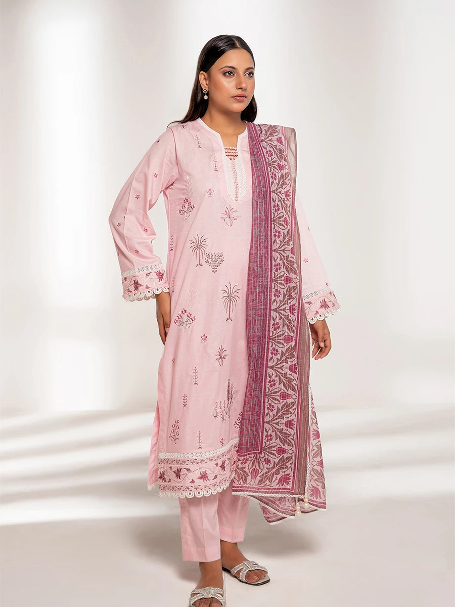 Mina By Salitex Embroidered Lawn Suit Unstitched 3 Piece SUNS24ALM033UT - Summer Collection