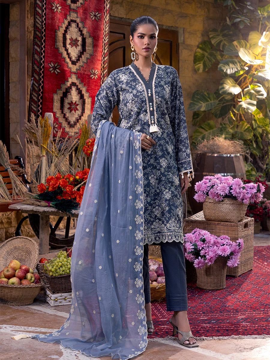 Izel by Salitex Embroidered Suits Unstitched 3 Piece SUNW6PE010UT - Fall Collection
