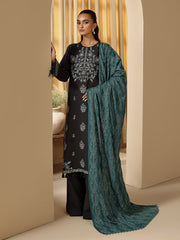 RajBari - Nissa Embroidered Karandi Wool Shawl Unstitched 3 Piece RB25N D-13- Winter Collection