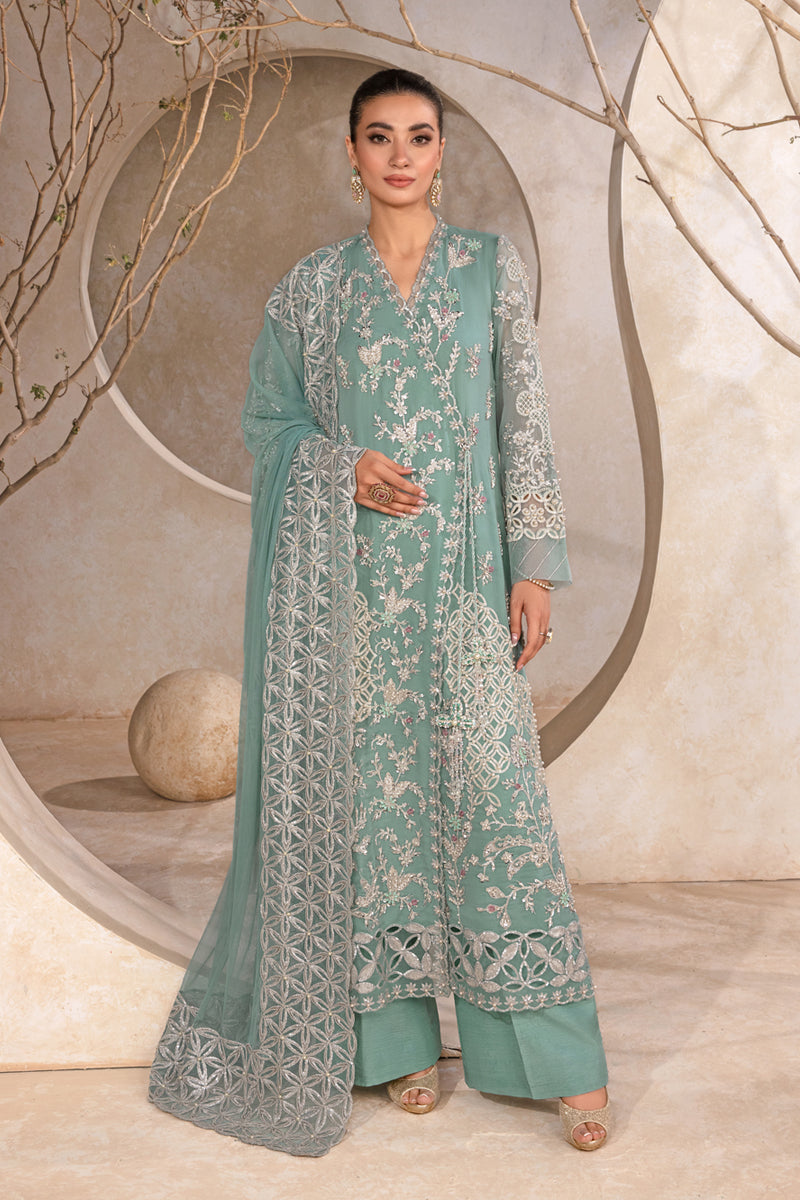 Rang Rasiya Chatoyer Wedding Embroidered Suit Unstitched 4 Piece RR24CW D-04 Firuzeh - Formal Collection