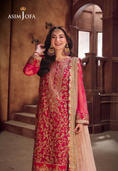 Chamkeeli By Asim Jofa Embroidered Net Suit Unstitched 3 Piece AJ24CF AJKK-14 - Festive Collection