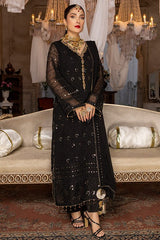 Merakish Luxury Chiffon Embroidered'22 - MERKI-C-V2-D1 - Black Orchid