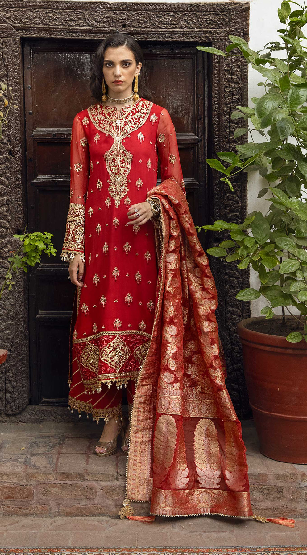 Anaya Embroidered Chiffon Suits Unstitched 3 Piece AKC22WD AKW22-07 Hiranur - Wedding Collection-