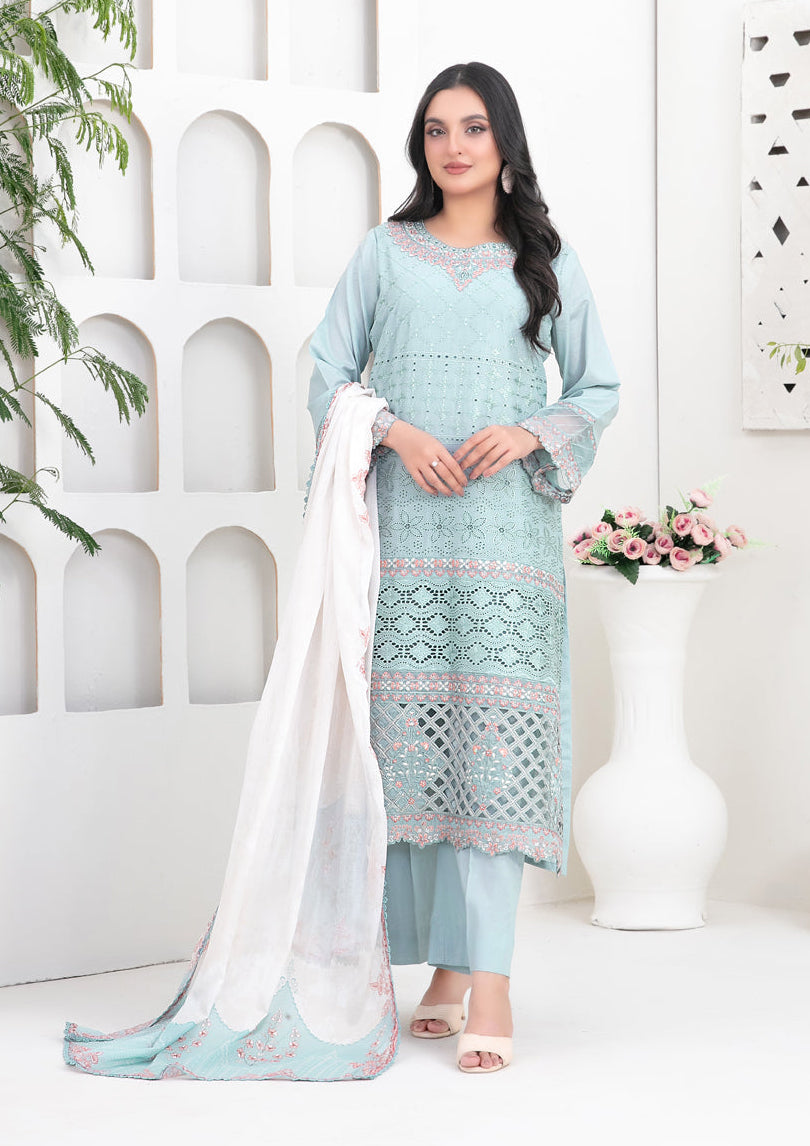 Tawakkal - Meethi Meethi Eid - Saija Schiffli Embroidered Suits - D-1235