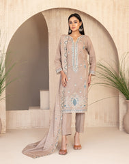Tawakkal Fabrics Embroidered Karandi Suits Unstitched 3 Piece (Embroidered Fancy Shawl Dupatta) - D-4472 - Tareef