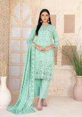 Tawakkal Fabrics Embroidered Karandi Suits Unstitched 3 Piece (Embroidered Fancy Shawl Dupatta) - D-4471 - Tareef