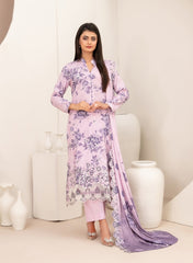 Tawakkal Fabrics Embroidered Staple Digital Print Suits Unstitched 3 Piece (Cutwork Dupatta) - D-4508 - Misbah