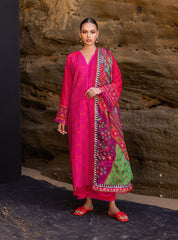 Zainab Chottani Chikankari Lawn Suits Unstitched 3 Piece ZC24CL D-6B Laali - Summer Collection--