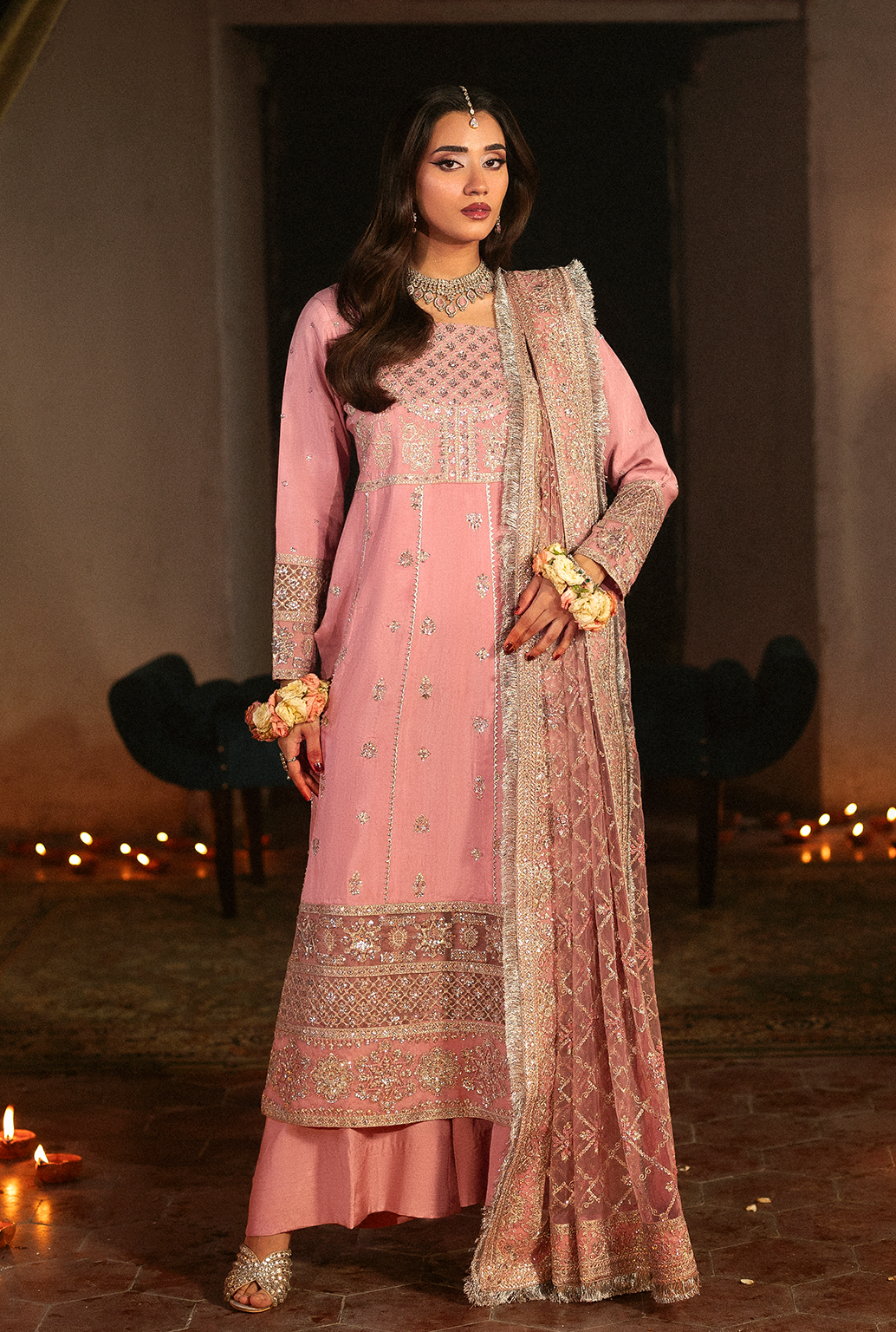 Singhar By Saad Shaikh Embroidered Raw Silk Suits Unstitched 3 Piece SSK25SG ROSHAAN - Festive Collection