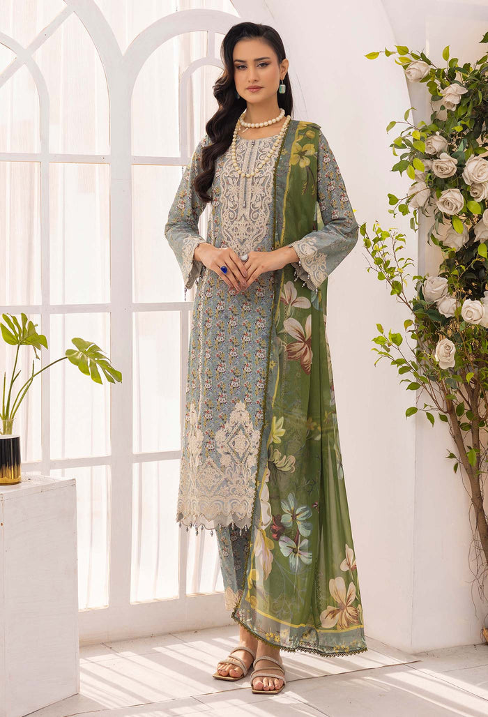 Adan Libas - Solana Embroidered Lawn Suits Unstitched 3 Piece ALSL- 09 - Lawn Collection
