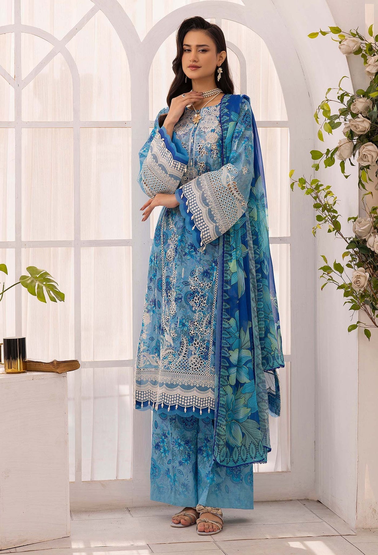 Adan Libas - Solana Embroidered Lawn Suits Unstitched 3 Piece ALSL- 08 - Lawn Collection