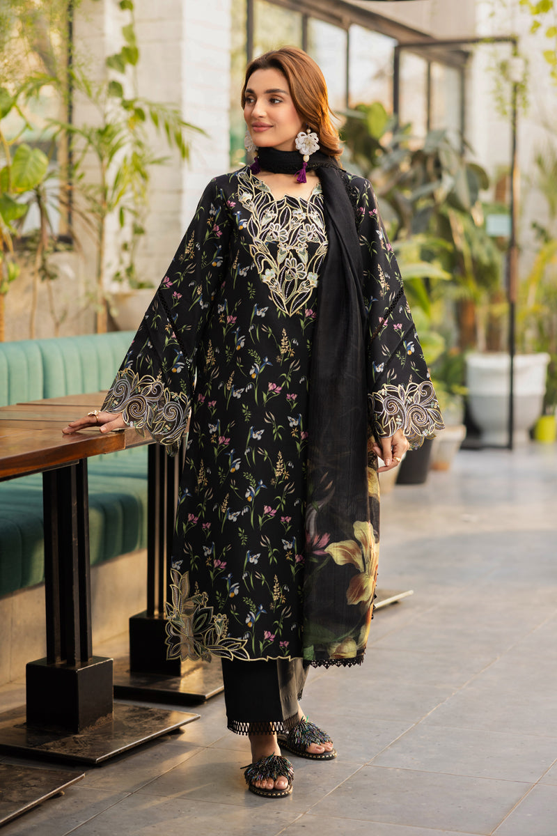 Lifestyle by Rang Rasiya Embroidered Lawn Suits Unstitched 3 Piece RR25LS D-01 Midnight - Summer Collection