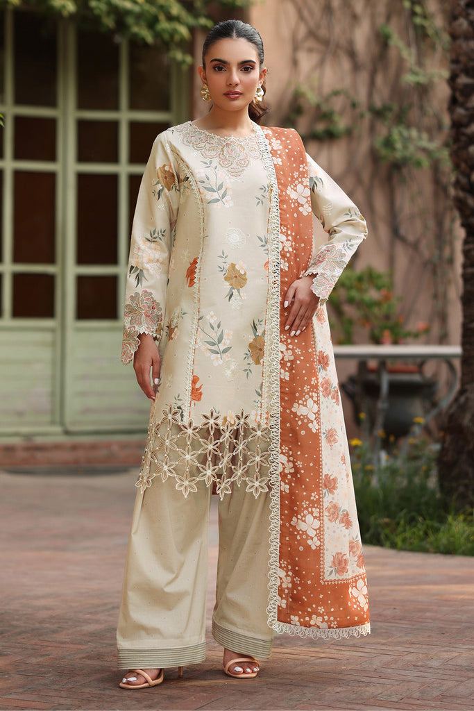 Alizeh Luxury Lawn Embroidered 3PC Un-Stitched Suit - AF-EPL-7041-RUPAL