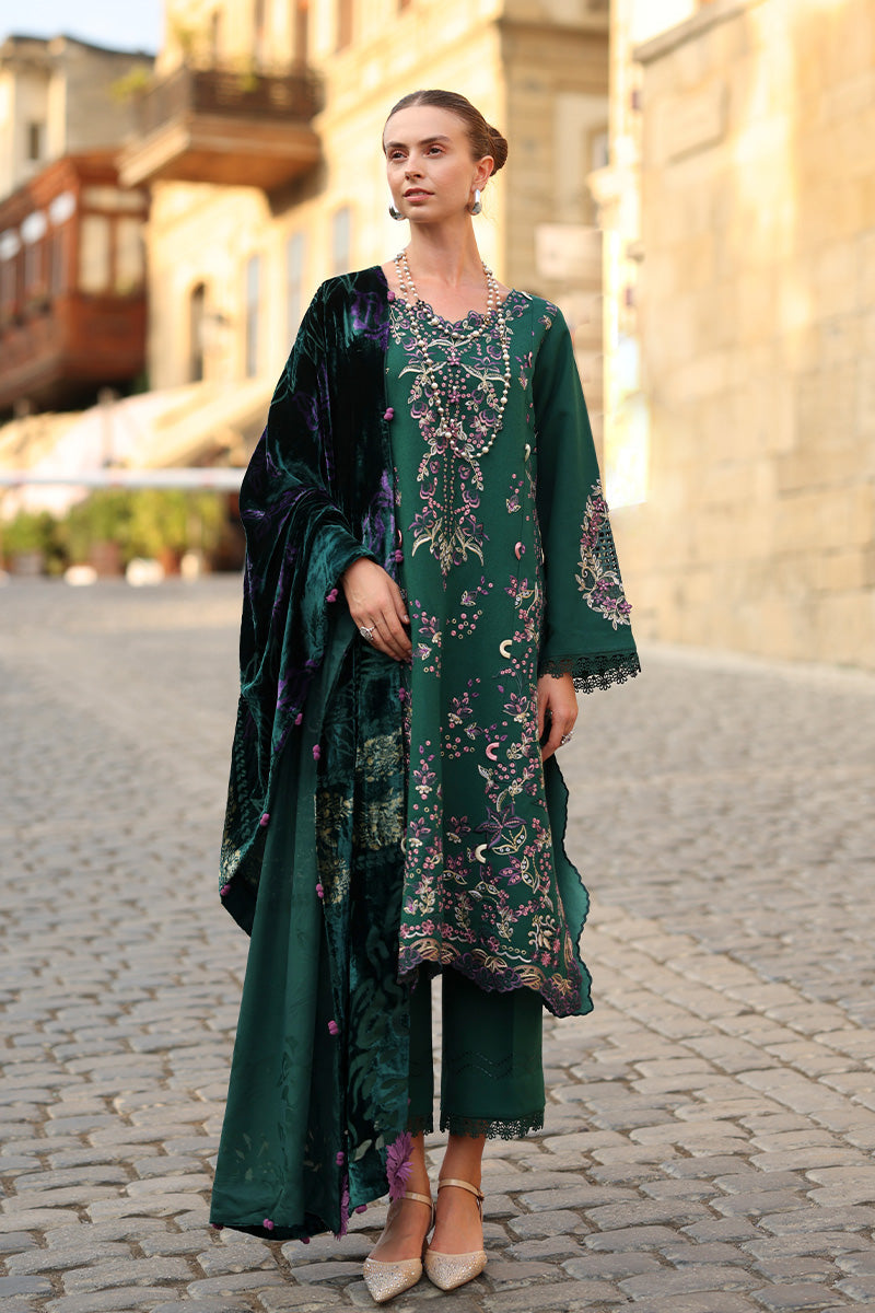Rang Rasiya Embroidered Karandi Suit With Plush Shawl Unstitched 3 Piece D-04 Mathca - Winter Collection