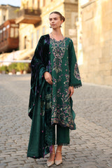 Rang Rasiya Embroidered Karandi Suit With Plush Shawl Unstitched 3 Piece D-04 Mathca - Winter Collection