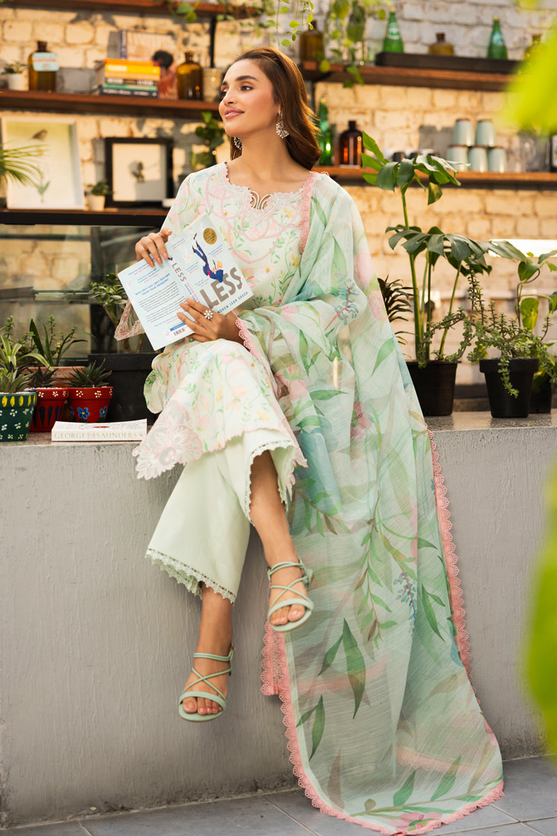 Lifestyle by Rang Rasiya Embroidered Lawn Suits Unstitched 3 Piece RR25LS D-13 Sage - Summer Collection
