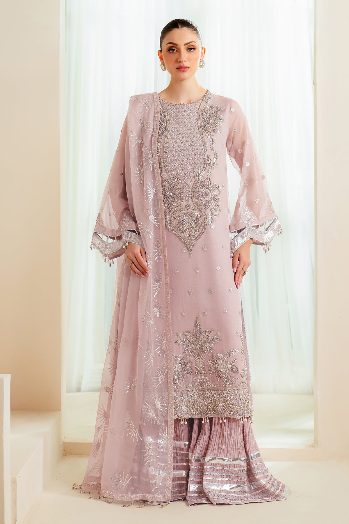 Alizeh - Aymal Embroidered Organza & Hand Embellished Suits Unstitched 3 Piece AFB25BC D-05 Sira - Luxury Collection