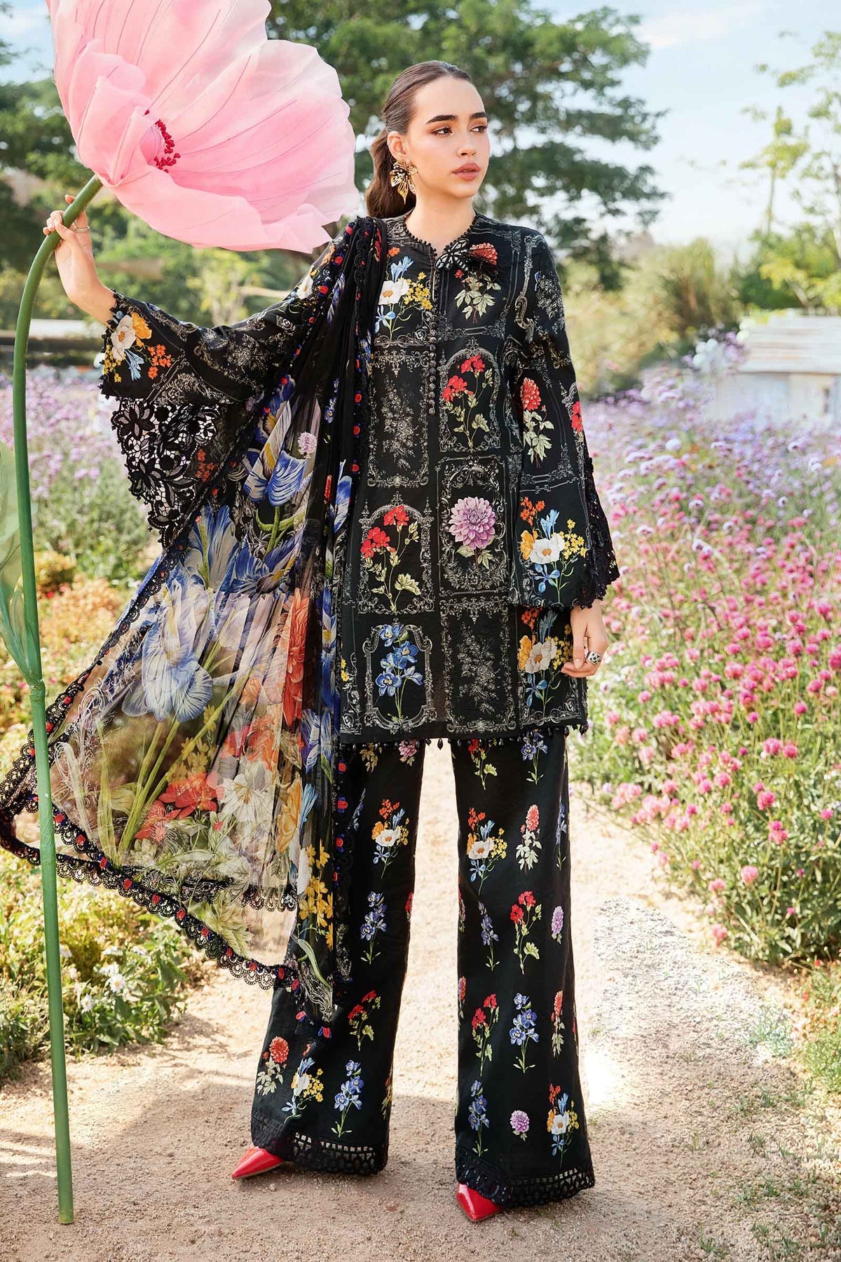 M Prints by Maria B Embroidered Suits Unstitched 3 Piece MB25MP 11B - Summer Collection