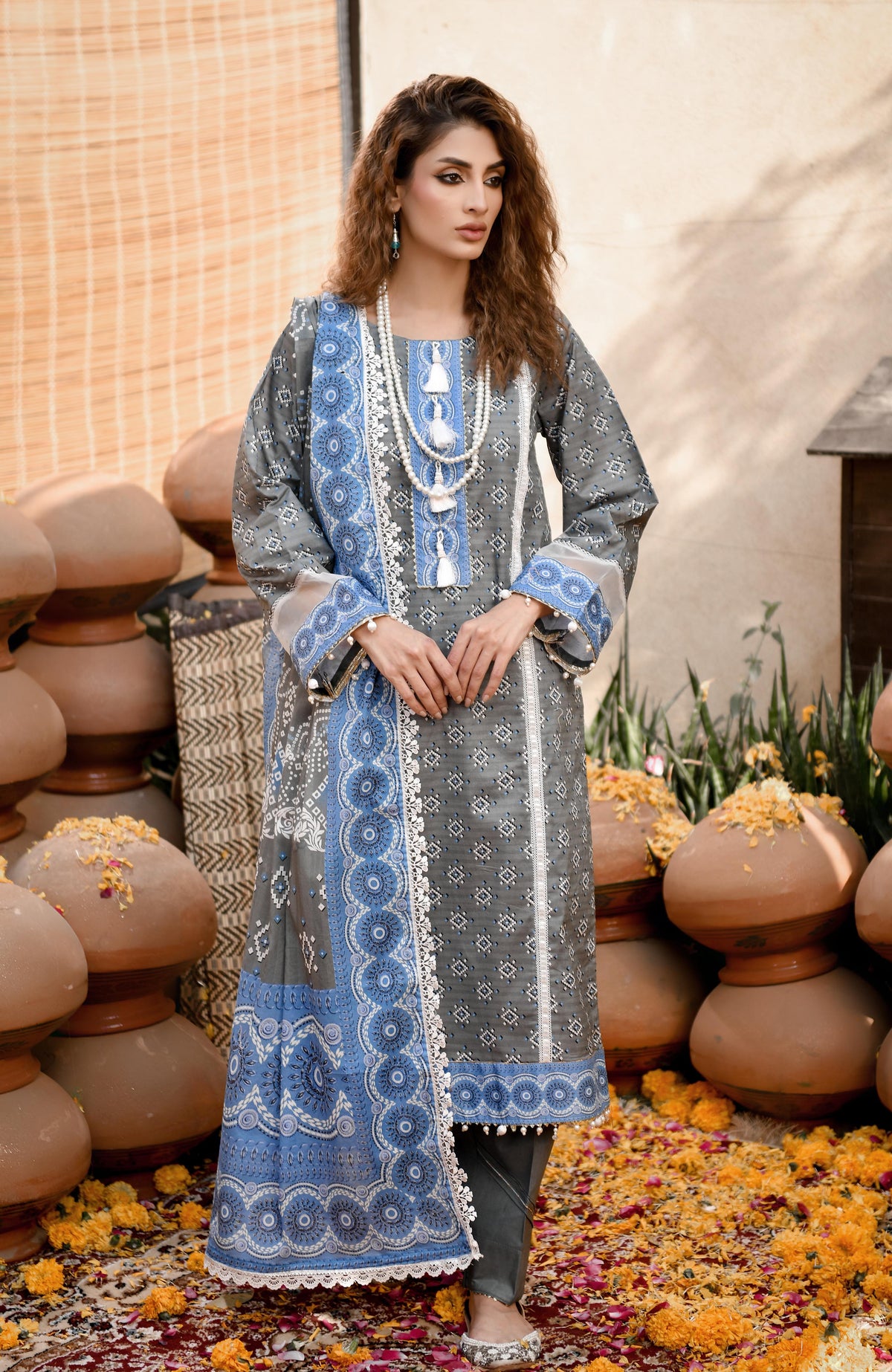 Monsoon Chunri By Al Zohaib Printed Lawn Suit Unstitched 3 Piece MSH-25-10- Summer Collection