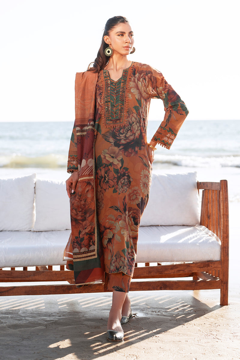 Baroque Embroidered Lawn Suits Unstitched 3 Piece BQ25EL- UF-4084 - Summer Collection