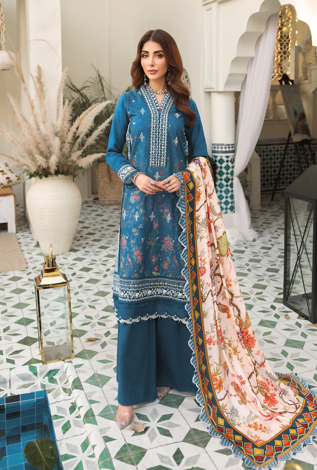 Noor by Sadia Asad Embroidered Woolen Shawl Collection - D-7-A