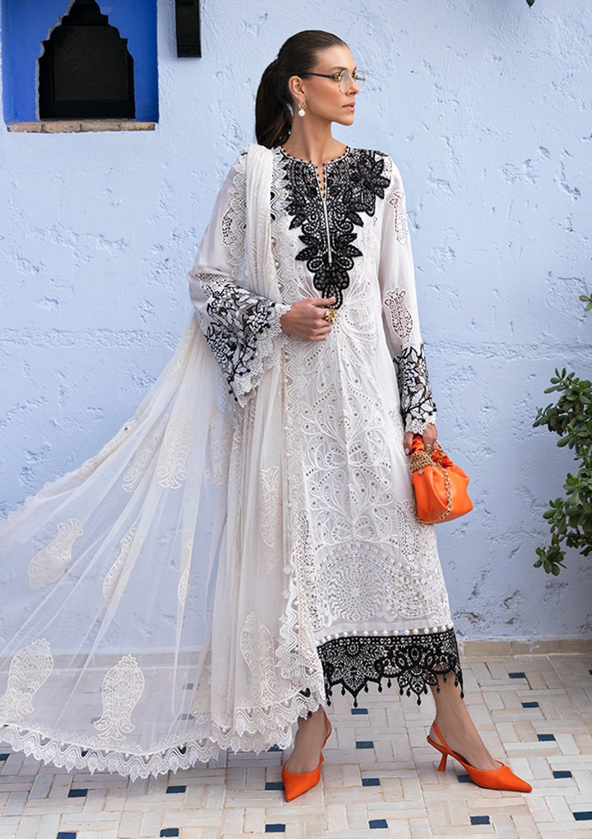 Maria B Embroidered Suits Unstitched 3 Piece MB25VL D-05A - Luxury Collection