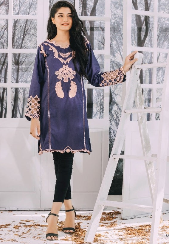 Al-Zohab Denim Embroidered Exclusive Shirts - D-05