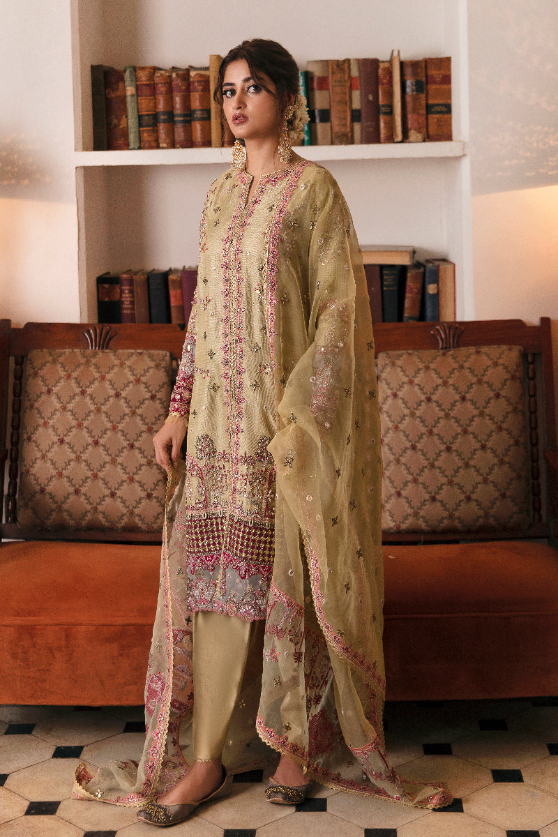 Qalamkar Embroidered Suits Unstitched 3 Piece QLM22-K2 NF-02 Zenia - Luxury Formals Collection