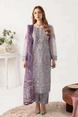 Minhal By Ramsha Embroidered Organza Suits Unstitched 3 Piece RSH24M M-1104 - Formal Collection