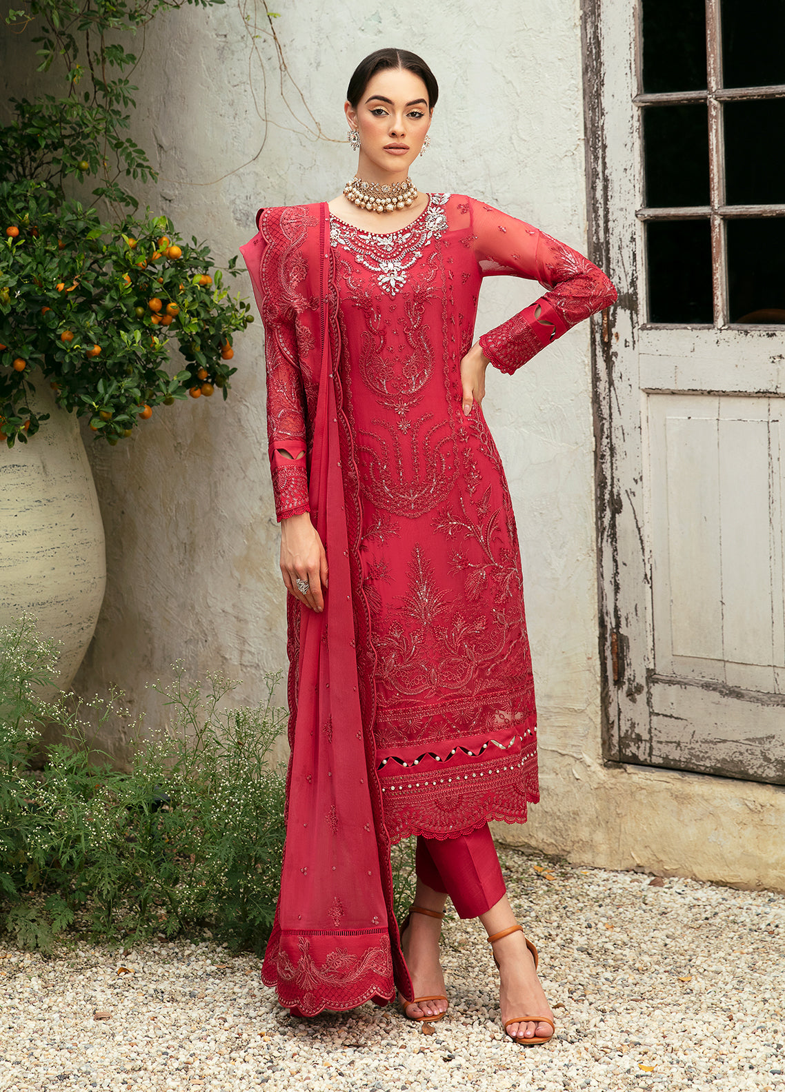 Gulaal Embroidered Chiffon Suits Unstitched 4 Piece GL24CD D-03 Ulmaria - Luxury Collection-