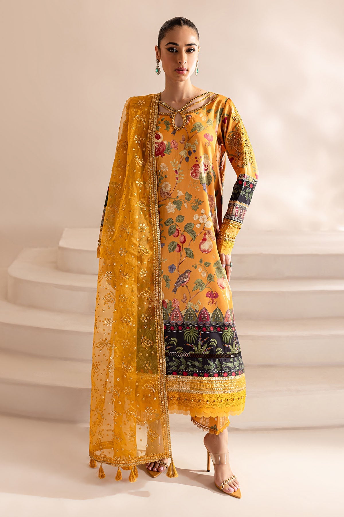 Nureh Embroidered Silk Suits Unstitched 4 Piece - NU25EK S -14-