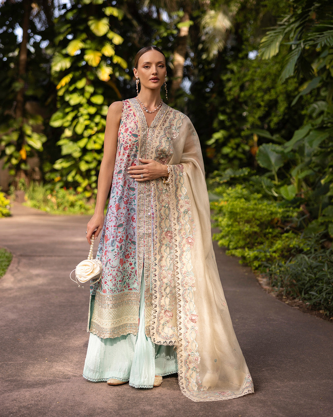 Faiza Saqlain Luxury Embroidered Lawn Suits Unstitched 3 Piece - Danica - Luxury Lawn Collection