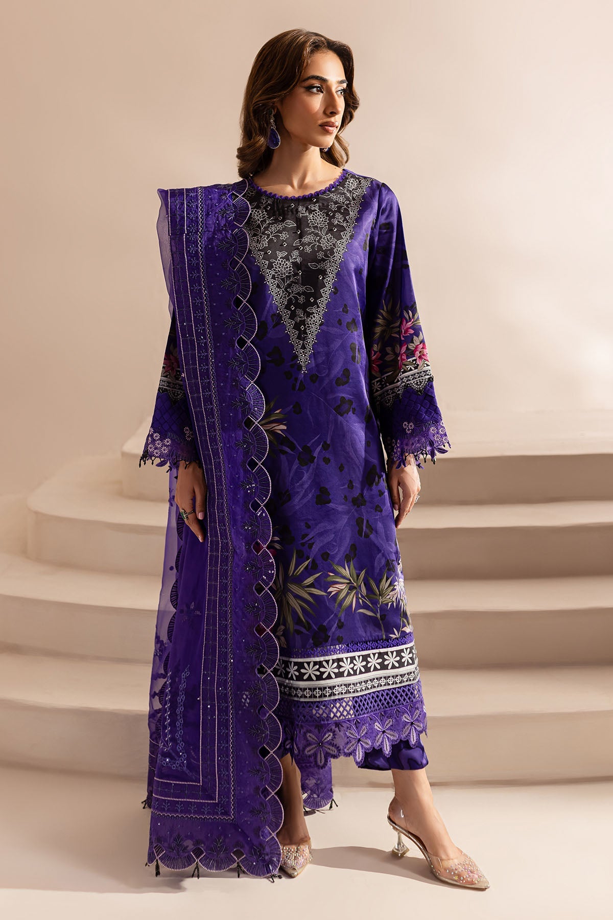 Nureh Embroidered Silk Suits Unstitched 4 Piece - NU25EK S -18