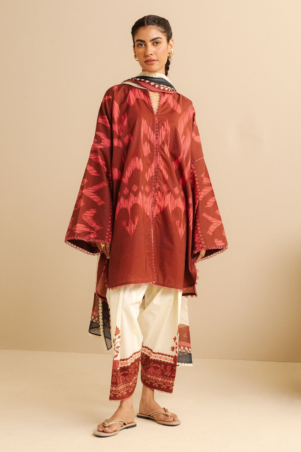 Coco by Zara Shahjahan Prints Unstitched Lawn Suits 3 Piece CZS25PW Sila D-6B - Summer Collection