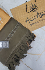 Amir Adnan's Traditional Woolen Shawl - FG-0001570-1000009-Dark Olive Green-