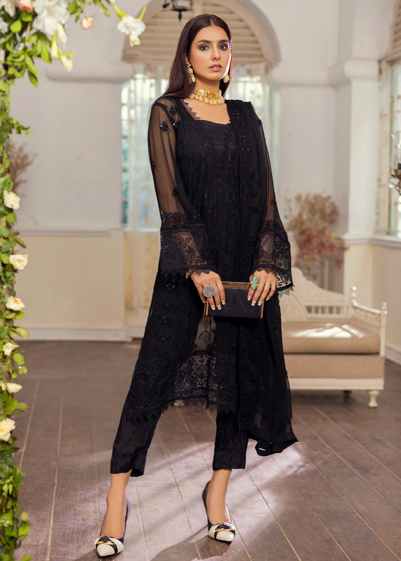 Merakish Luxury Chiffon Embroidered'23 - ST23-MK Lovely Black