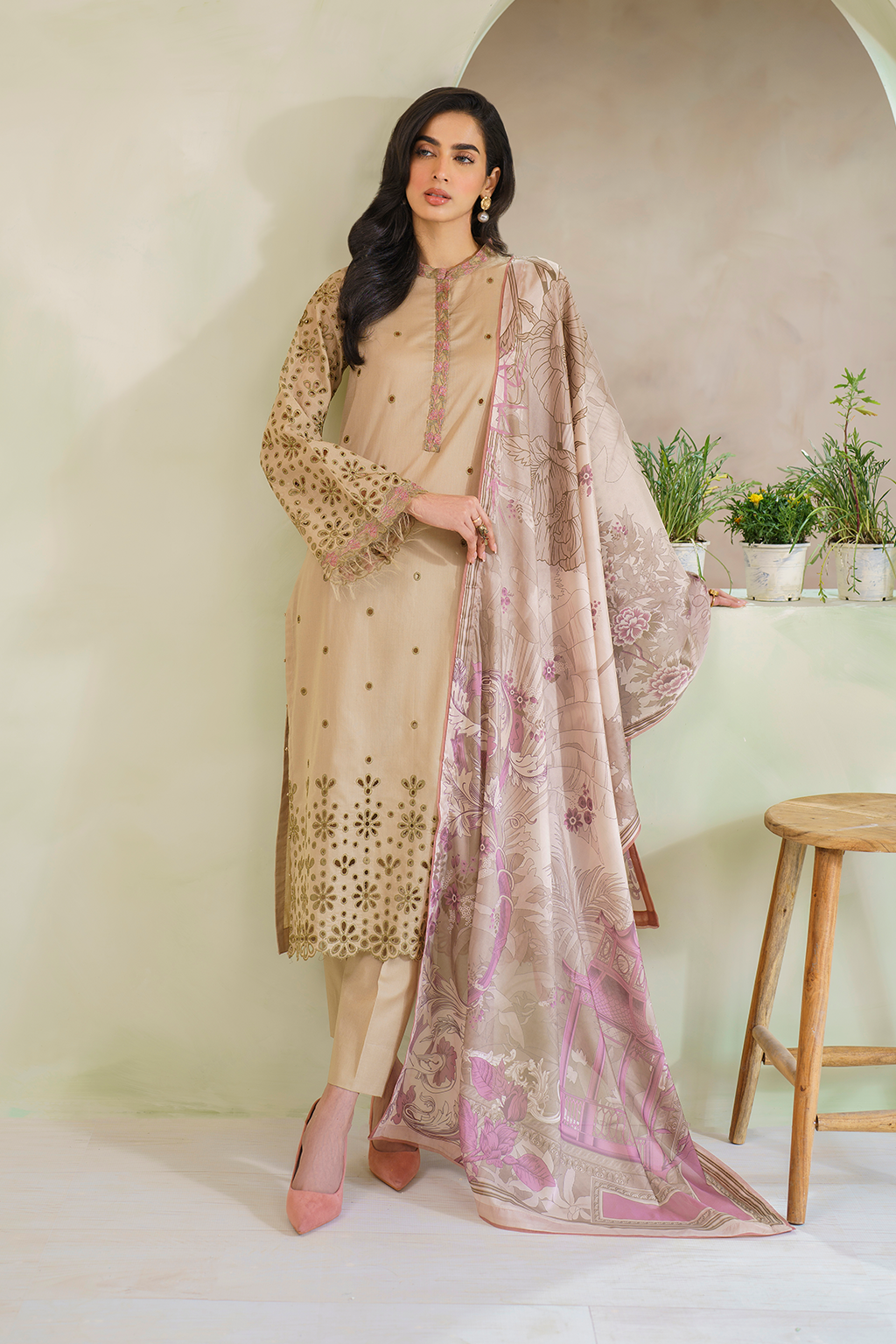 Iznik Embroidered Lawn Suits Unstitched 3 Piece IZ25L UE-404 - Summer Collection