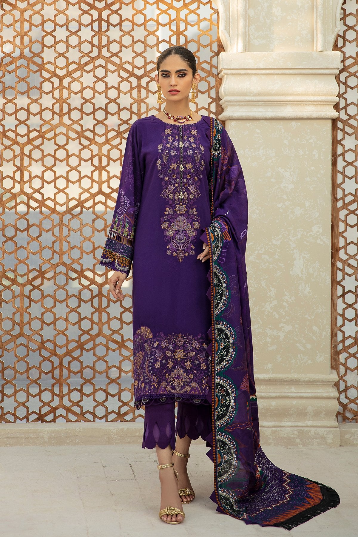 FARASHA LINEN EMBROIDERED'21 - Indigo