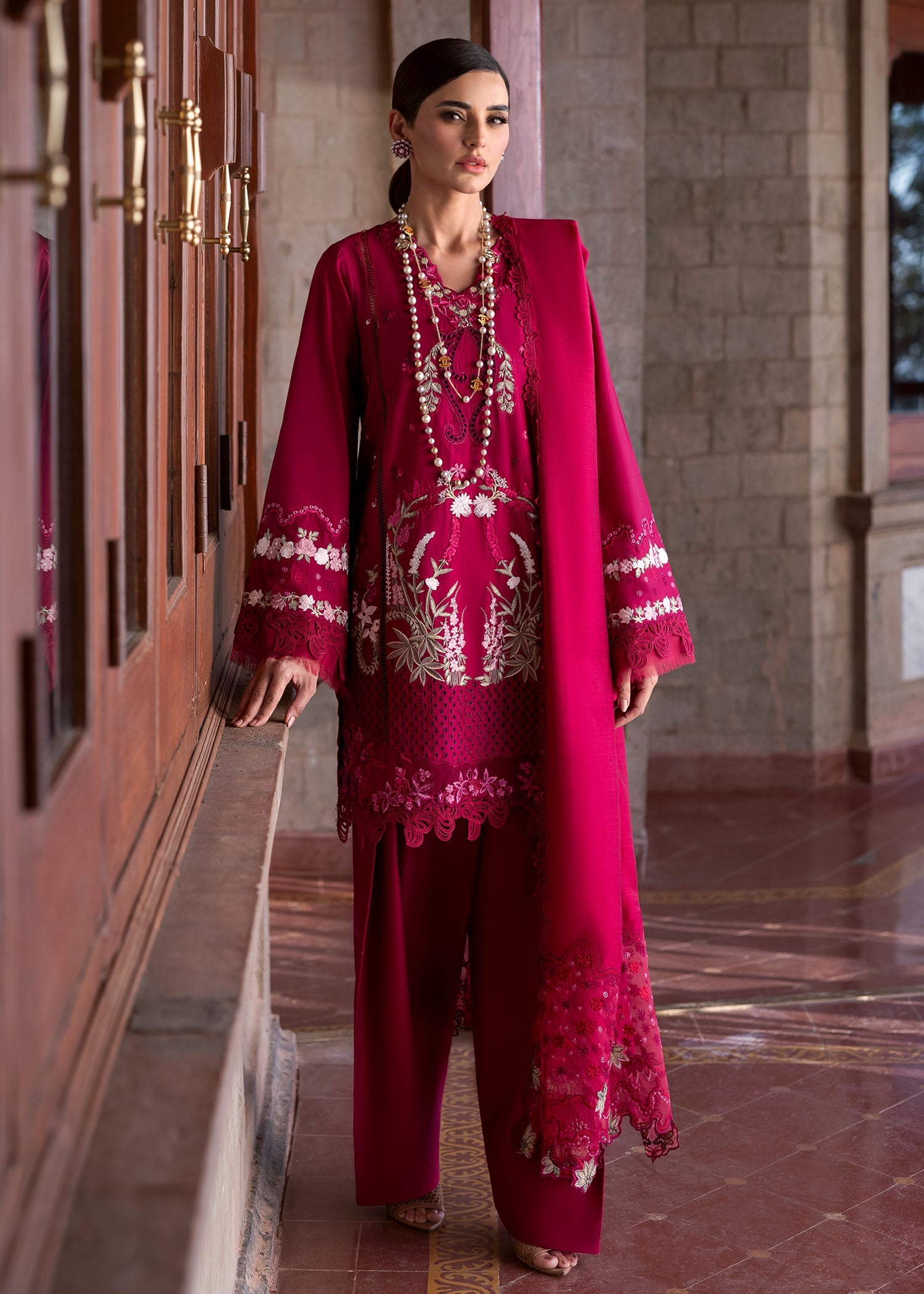 Saira Shakira Embroidered Lawn Suits Unstitched 3 Piece SSR25C FAYE 7-B - Summer Collection