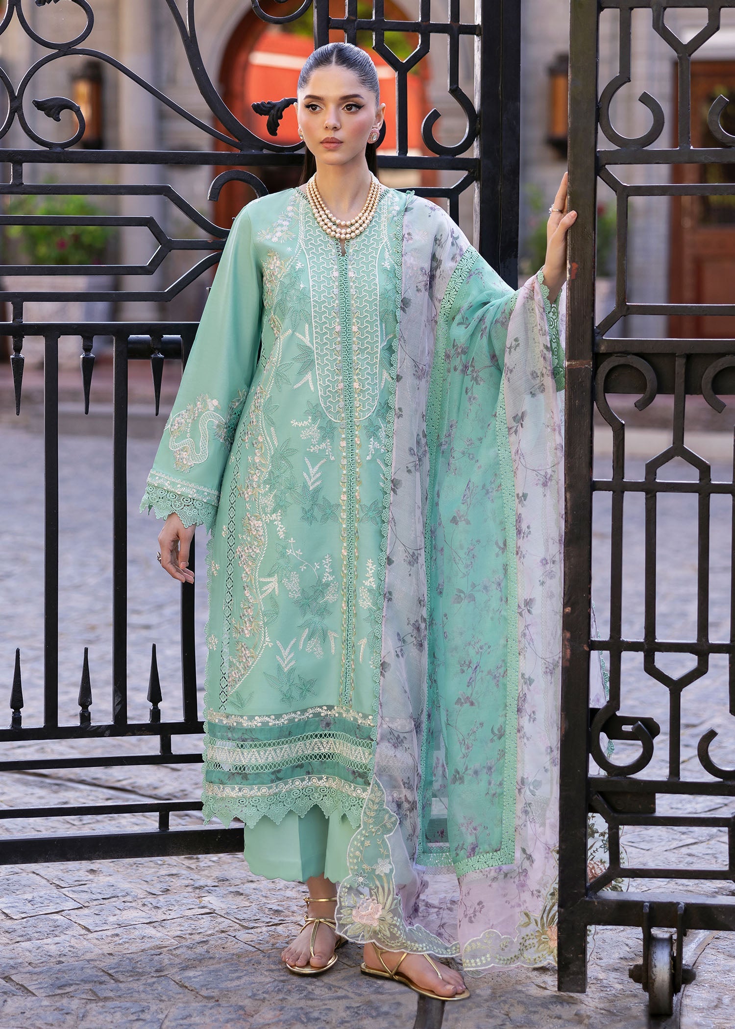 Saira Shakira Embroidered Lawn Suits Unstitched 3 Piece SSR25C Chloe-3B - Summer Collection-
