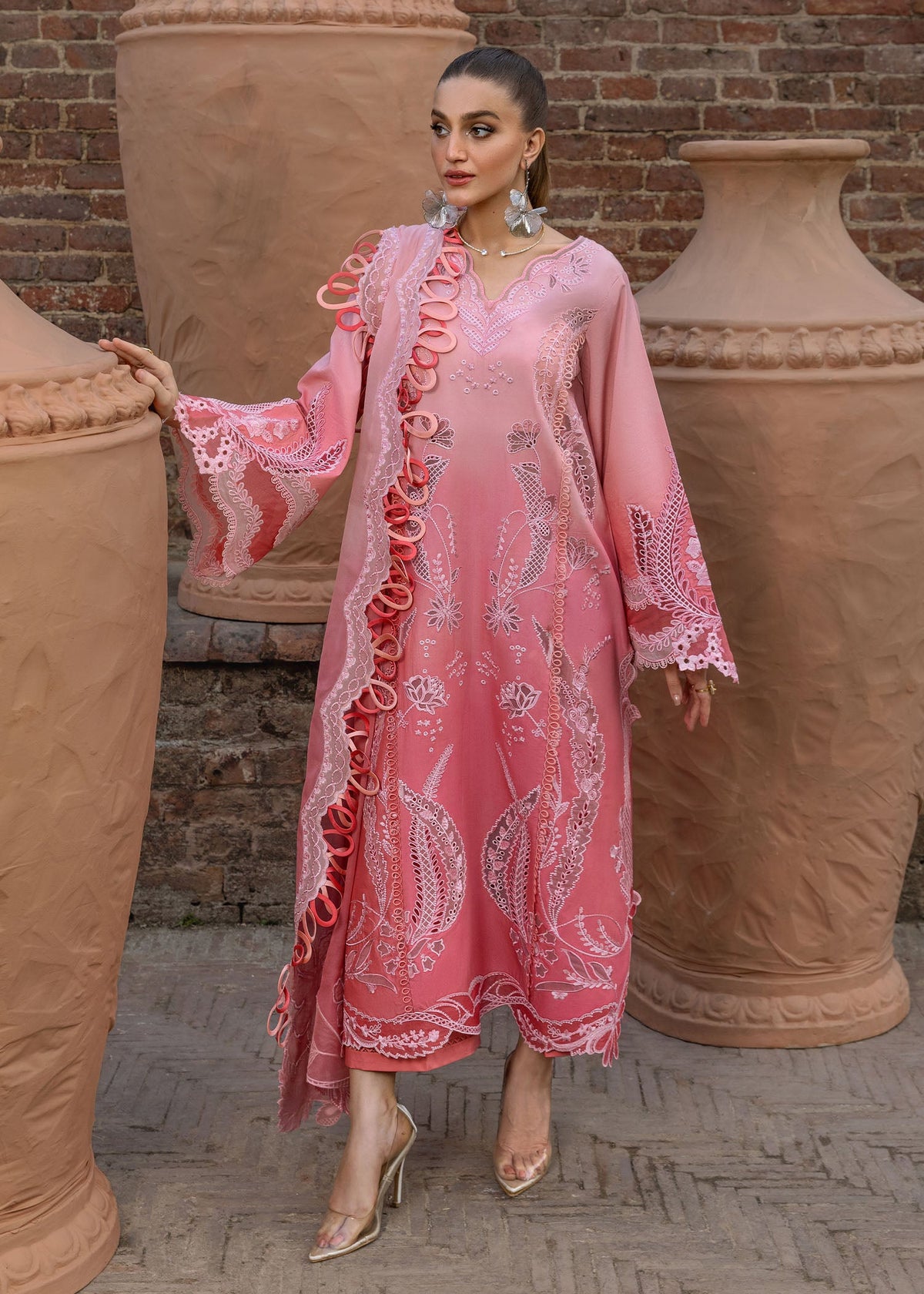 Crimson by Saira Shakira Embroidered Lawn Suits Unstitched 3 Piece CR2LS 1B-ALL THINGS OMBRE - Luxury Collection-