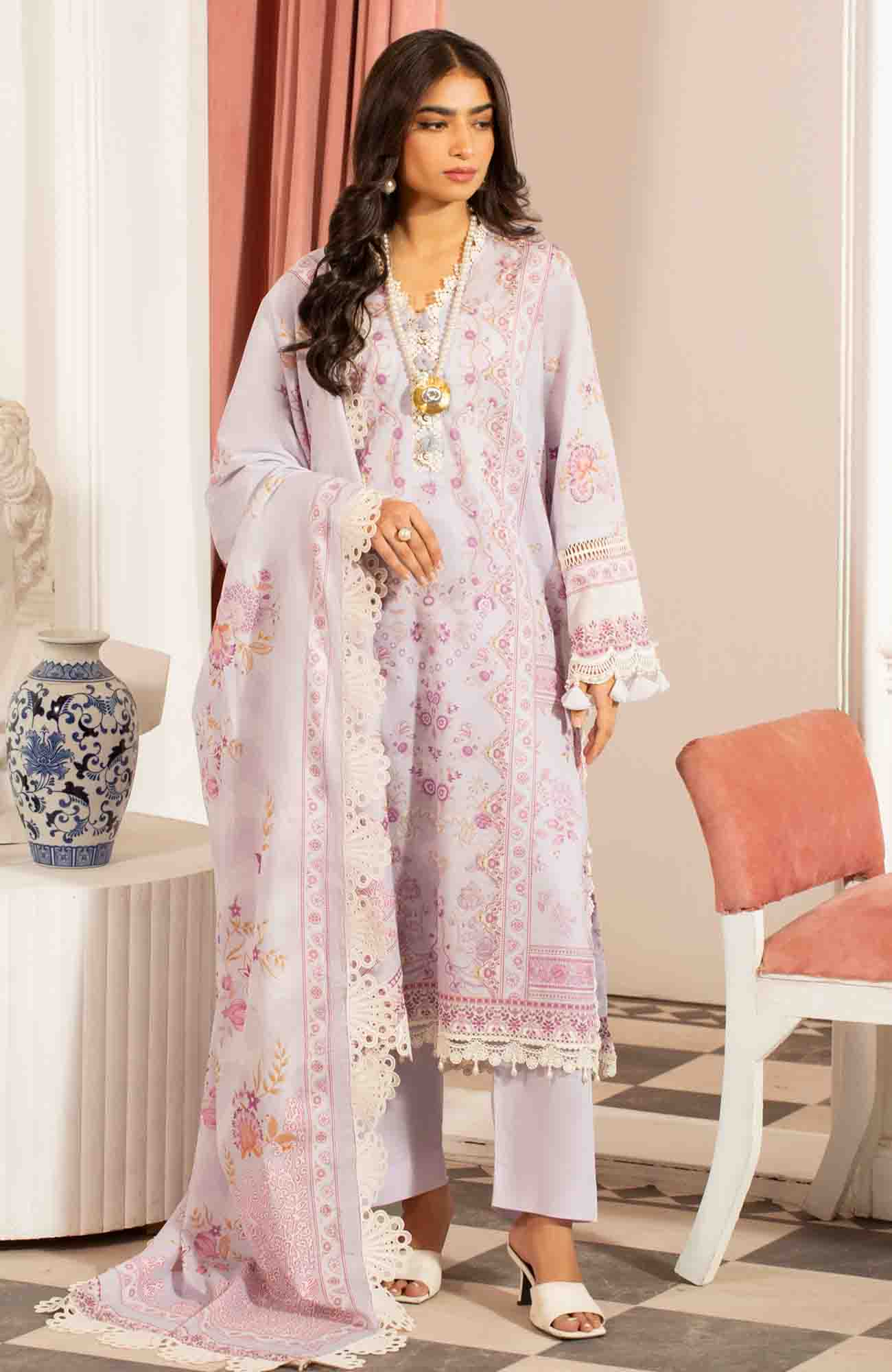 Mausummery Luxury Printed Lawn Unstitched 3 Piece Suit - MUSV2L2 - Lilly - Summer Collection